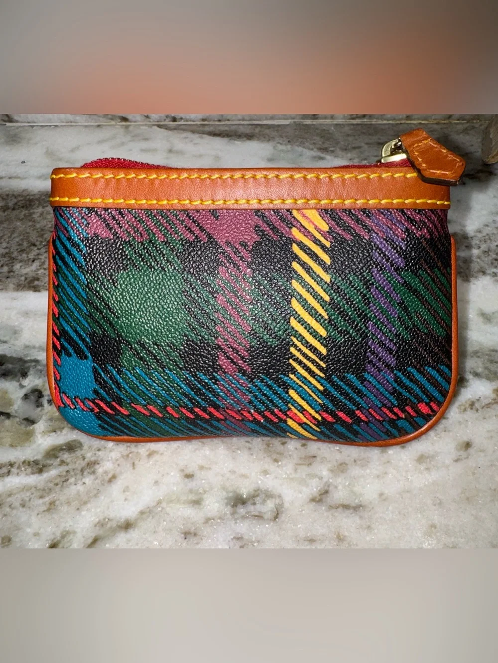 Dooney & Bourke Tartan Plaid Zip Pouch